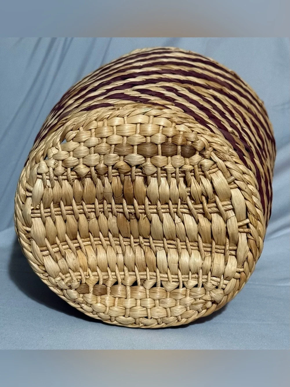 Woven Two-Tone Storage Basket - Natural and Brown